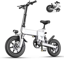  Electric Bike Ebikes, Electric Bikes for Adults, 16" Lightweight Folding E Bike, 250W 36V 7.8Ah Removable Lithium Battery, City Bicycle Max Speed 25Km with 3 Riding Modes (Color : White)