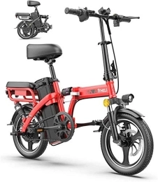 RDJM Bike Ebikes, Electric Folding Bikes for Adults Foldable Bicycle Adjustable Height Portable E-Bike Three Riding Sport Modes City E-Bike Lightweight Bicycle for Teens Men Women (Color : Red)