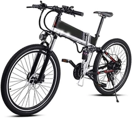RDJM Electric Bike Ebikes, Electric Mountain Bike 48v and 500w Assist Electric Bicycle Beach Snow Bike for Adults Aluminum Electric Scooter 8 Speed Gear E-bike with Removable 48v 10.4a Lithium Battery ( Color : Black )