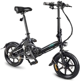 Generic Electric Bike Ebikes Fast Electric Bikes for Adults 14 inch Folding Electric Bike with 250W 36V / 7.8AH Lithium-Ion Battery - 3 Gear Electric Power Assist (Color : Black)