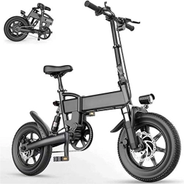 Generic Electric Bike Ebikes, Folding Electric Bike 15.5Mph Aluminum Alloy Electric Bikes for Adults with 16