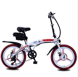 RDJM Bike Ebikes, Folding Electric Bike for Adults, 250W Motor 20'' Eco-Friendly Electric Bicycle with Removable 36V 8AH / 10 AH Lithium-Ion Battery 7 Speed Shifter Disc Brake ( Color : White red , Size : 10AH )