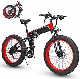ZMHVOL Electric Bike Ebikes, Folding Electric Bike for Adults, 26" Mountain Bicycle / Commute Ebike with 350W Motor, E-Bike Fat Tire Double Disc Brakes LED Light Professional 7 Speed Transmission Gears ZDWN