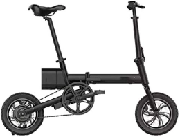  Electric Bike Ebikes, Folding Electric Bike for Adults, 36V Removable Lithium Battery 12 Inch Urban Commuter Electric Bike 250W Motor Aluminum Handlebar (Color : Black)