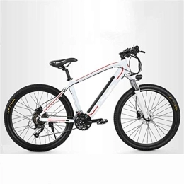 RDJM Electric Bike Ebikes, Mountain Electric Bicycle, 26 Inch Adult Travel Electric Bicycle 350W Brushless Motor 48V 10Ah Removable Lithium Battery Front Rear Disc Brake 27 Speed (Color : White)
