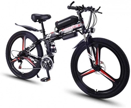 RDJM Electric Bike Ebikes, Steel Frame Folding Electric Bicycle Adult Mountain Bike 36v 13a 22mph 350w Automatic Headlight Professional 21 Speed Gears Foldable Bicycle Suitable for Travel and Leisure Activities, Black