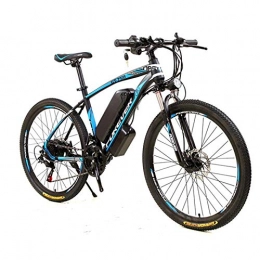Edman Electric Bike Edman Electric mountain bike, front and rear double disc brakes, front fork shock absorption, 26-inch high-carbon steel frame, adult men and women assisted riding-Black blue