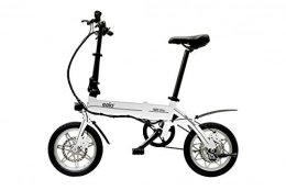 eelo Electric Bike eelo 1885 Disc Folding Electric Bike-Lightweight Portable Convenient To Store In Caravan, Motor Home, Boat, Car. Suitable For The Country Side And Urban Commuting. Thumb Throttle Control. (White Disc)