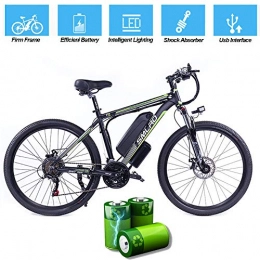 EggshellHome Bike EggshellHome Electric Bike for Adults, Electric Mountain Bike, 26 Inch 360W Removable Aluminum Alloy Ebike Bicycle, 48V / 10Ah Lithium-Ion Battery for Outdoor Cycling Travel Work Out, Black Green, 26 In