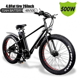 EJOYDUTY Electric Bike EJOYDUTY E Bike Electric Cycle, 26inch 48V Mens Mountain Beach Snow Bike, Electric Bicycle, 4.0 Fat Tire Electric Bike 5 Speed Booster with Far and Near Lights, Cruise, Mobile Phone Stents