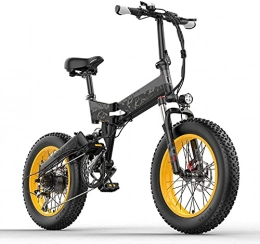 Matumori Bike Electric Bicycle 20 Inch E-Bike Folding Bike Snow Bike 1000 W Mountain Bike MTB Ebike with 48 V 10.4 Ah Lithium Battery, 48 km / h, Shimano 7-Speed, LCD Display, 4.0 Large Tyres, Electric Bicycles for H