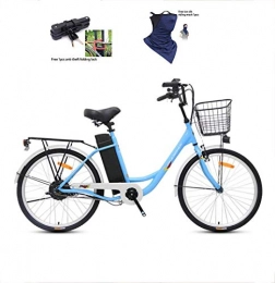 JIAJIAFU Electric Bike Electric bicycle, 24 inch comfortable bicycle, female and male moped pedal portable lithium battery 36V / 250W, urban t. JIAJIAFUDR (Color : Blue, Size : 24inch)
