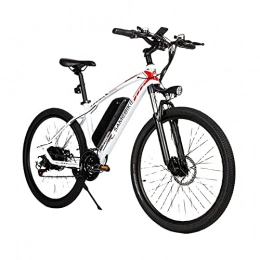 HUear Electric Bike Electric Bicycle 26-Inch Mountain Bike, Detachable And Rechargeable 48V 8Ah Lithium Ion Battery 21-Speed Gear, Urban Mountain Hybrid 500W Engine-White