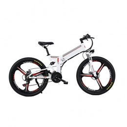 Heatile Electric Bike Electric Bicycle 350W high speed brushless motor Front and rear LED lights 48V12ah lithium battery 21 speed Suitable for men and women, White