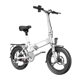 LIU Bike Electric Bicycle 400W 48V10ah Graphene Lithium Battery 20 Inch Foldable Electric Bike Aluminum Alloy Pedal Ebike (Color : White)