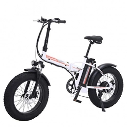 FLZ Bike ELECTRIC BICYCLE 48V 500W Electric Bicycle Electric Mountain Bike 20 Inches Fat Tire, 7-Speed Beach Cruiser Cruiser Lithium Battery Used for Double Disc Brake Brake Lithium Battery / White / 115×1