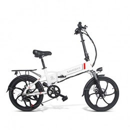 Electric Bicycle Adult E-Bike 48V 10AH,350W Lithium Battery 20Inch Folding (white)