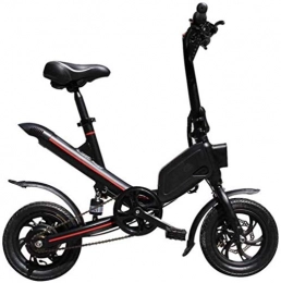 JNWEIYU Electric Bike Electric Bicycle Adult Waterproof Adult with 12"Shock-absorbing Tires Foldable Electric Kick Scooter with Seat Maximum Speed 25km / H 30KM Running Distance City Bicycle for Commuting ( Color : Black )