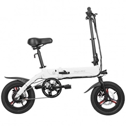 JNWEIYU Bike Electric Bicycle Adult Waterproof Lightweight and Aluminum Folding Electric Bikes with Pedals Power Assist and 36V Lithium Ion Battery with 14 inch Wheels and 250W Hub Motor Fixed Speed Cruise