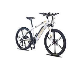  Electric Bike Electric Bicycle Electric Bicycle Lithium Battery Motor Electric Mountain Bike Speed Aluminum Alloy Frame Light (White)