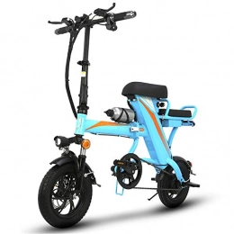 YXZNB Electric Bike Electric Bicycle, Foldable Bicycle 350W / 15AH / 48V Battery, with Shockproof Tires, Suitable for Male Youth Outdoor Fitness City Commuting, Blue