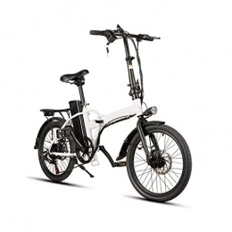 Owenqian Bike Electric bicycle Foldable Electric Moped Bicycle For Adult Smart Bicycle Folding E-bike 6 Speed Spoked Wheel 36V 8AH Electric Bike 25km / h electric bicycle foldable (Color : White, Size : One size)