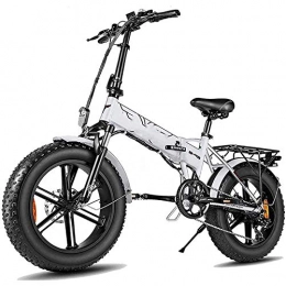 WXXMZY Electric Bike Electric Bicycle, Folding Electric Bicycle, Adult Mountain Bike With 48v12.5a Lithium Battery, 7-speed Gear Lever, Fast Battery Charger, Electric Bicycle (Color : White, Size : 12.5a)