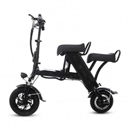 YXZNB Electric Bike Electric Bicycle, Folding Electric Vehicle 48V / 11 AH / 400W 12-Inch Lightweight, with USB Bracket LED Headlights, Suitable for Young People Outdoor Fitness City Commuting, Black