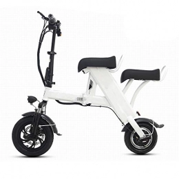 YXZNB Electric Bike Electric Bicycle, Folding Electric Vehicle 48V / 20AH / 400W 12-Inch Lightweight, with USB Bracket LED Headlights, Suitable for Young People Outdoor Fitness City Commuting, White