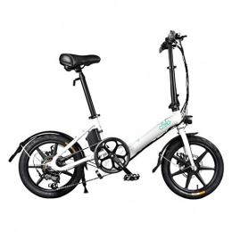 Fydun Bike Electric Bicycle, Fydun D1 Electric Folding Bike Bicycle 7.8Ah Adjustable 3 Riding Modes Aluminium Alloy E-Bike Sporting Mechanical Disc Brakes (White)