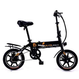 Dsnmm Electric Bike Electric Bicycle Powered Aluminum Alloy Lithium Battery Bike LED Headlights LED Display Shock Absorption 14Inch 2 Wheel Folding Lightweight Driving for Adult Gift Car, Black Friendly note: First, in or