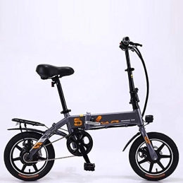 Dsnmm Bike Electric Bicycle Powered Aluminum Alloy Lithium Battery Bike LED Headlights LED Display Shock Absorption 14Inch 2 Wheel Folding Lightweight Driving for Adult Gift Car, Gray Friendly note: First, in ord