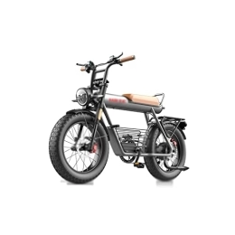  Electric Bike Electric Bicycle Retro Electric Bicycle 20inch Fat Tire Electric Bicycle Bold All-Terrain Off-Road Tire High-Speed Motor Assist Super Ebike (20AH)