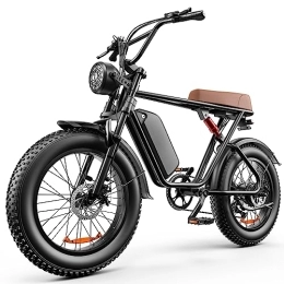 Ronson Electric Bike Electric Bicycle, Ronson Adult Electric Bike 48V 20AH Removable Battery Electric Bicycle, 7-Speed eBike 20"x4.0" Adult Electric Bicycle Commuter Electric Bike eBike for Adult Passed UL Certification
