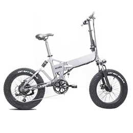 FMOPQ Electric Bike Electric BicycleElectric BikeFoldable 20 Mph 500W Electric Bicycle 48V Motor E-Bike Fold Frame 12.8Ah Lithium Battery 20 Inch Fat Tire Electric Mountain Bike (Color : Gray)