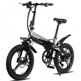 ZBB Bike Electric Bicycles Foldable Mountain Bikes 48V 250W Adults Aluminum Alloy 7 Speeds Electric Bicycles Double Shock Absorber Bikes with 20 inch Tire, Disc Brake and Full Suspension Fork, Black, 50to60KM