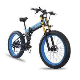 SAWOO Bike Electric Bike 1000w 48v 15ah Electric Mountain Bike Fat Tire Snow Bike 26” 4.0 Tire E-bike Shimano 21 Speed Gear Upgraded Suspension Fork (blue)