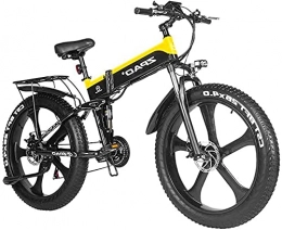CCLLA Electric Bike Electric Bike 1000W 48V Foldable 26inch Mountain Bike With Fat Tire E-bike Pedal Assist Hydraulic Disc Brake (Color : Yellow)