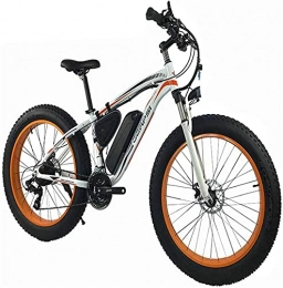 CASTOR Electric Bike Electric Bike 1000W Electric Bike 48V 13Ah Men Mountain Bike 26" Fat Tire bike Road Bicycle Beach / Snow Bike with Dual Hydraulic Disc Brakes and Suspension Fork (Color : White)