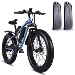 Electric oven Bike Electric Bike 1000W for Adults 26 Inch Fat Tire Electric Bike Aluminum Alloy Outdoor Beach Mountain Bike Snow Bicycle Cycling (Color : Blue-2 batterys)