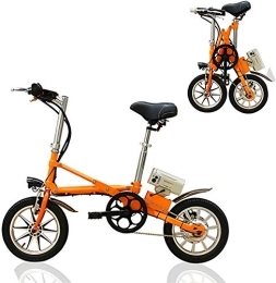 Generic Electric Bike Electric Bike, 14" Electric Bicycle, Small Bicycle, 250W Foldable City Electric Bicycle, Detachable Battery, Three Modes, Maximum Speed 25Km / H, 36V / 8AH Lithium Battery, Black (Color : Orange)