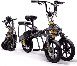 CASTOR Electric Bike Electric Bike 14" Electric Trekking / Touring Bike, 3 Wheel Folding Electric Bike for Adults, 350W Removable Lithium Battery 48V Motor Lightweight Alloy Electric Mountain Bike City Electric Bicycle