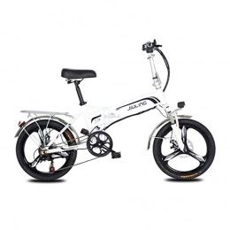 Jieer Electric Bike Electric Bike, 20'' Foldable 48V E-bike with 12.5Ah Lithium Battery, City Bicycle Max Speed 25 km / h, Disc Brake-white_Three cutter wheel