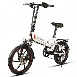 BTTHWR Bike Electric Bike 20 Inch Lithium Battery with 350W Lightweight Foldable Adult Motor Electric Bicycle Portable E-Bike, White