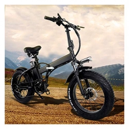 MJYK Electric Bike Electric Bike 20 Inches Folding Fat Tire Snow Bike 15Ah Li-Battery 5 Speed Beach Cruiser Mountain E-bike with Rear Seat, for Mens Outdoor Cycling Travel Work Out And Commuting
