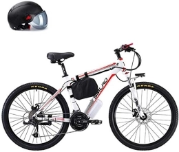 RDJM Electric Bike Electric Bike, 26" 500W Foldaway / Carbon Steel Material City Electric Bike Assisted Electric Bicycle Sport Mountain Bicycle with 48V Removable Lithium Battery, Black, 8AH ( Color : White , Size : 10AH )