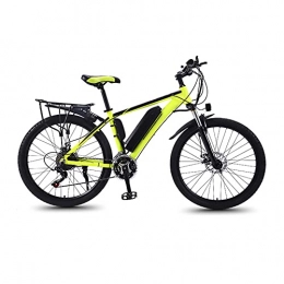 AHIN Electric Bike Electric Bike, 26'' Electric Bicycle, E-Bike for Adults, 27 Speed Shifter, with Removable Battery, Mechanical Disc Brakes, Spoke Wheels, Three Riding Modes, Yellow, 13AH battery