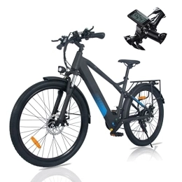 SHIZHUNIAO Electric Bike Electric Bike, 26" Electric Bicycle Mountain Bike with 36V 10AH Removable Battery, Long Range 22-56 Miles, Dual Disk Brake, Shimano 21 Speed, Front Suspension Fork, Commute E-bike For Adults
