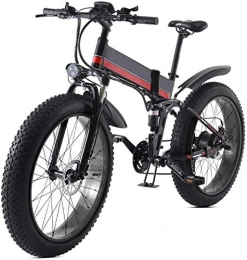 RDJM Electric Bike Electric Bike 26 Electric Folding Mountain Bike with Removable 48v 12ah Lithium-ion Battery 1000w Motor Electric Bike E-bike with Lcd Display and Removable Lithium Battery (Color : Red)