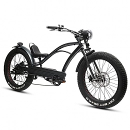 bzguld Electric Bike Electric bike 26" Fat Tire Electric Mountain Bicycle 500W Motor Bike 48V / 10.4AH Lithium Battery Adult Beach Cruiser Electric Bicycle City (Color : Black, Size : 500w)